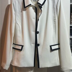 Le Suit White Blazer with Black Accents